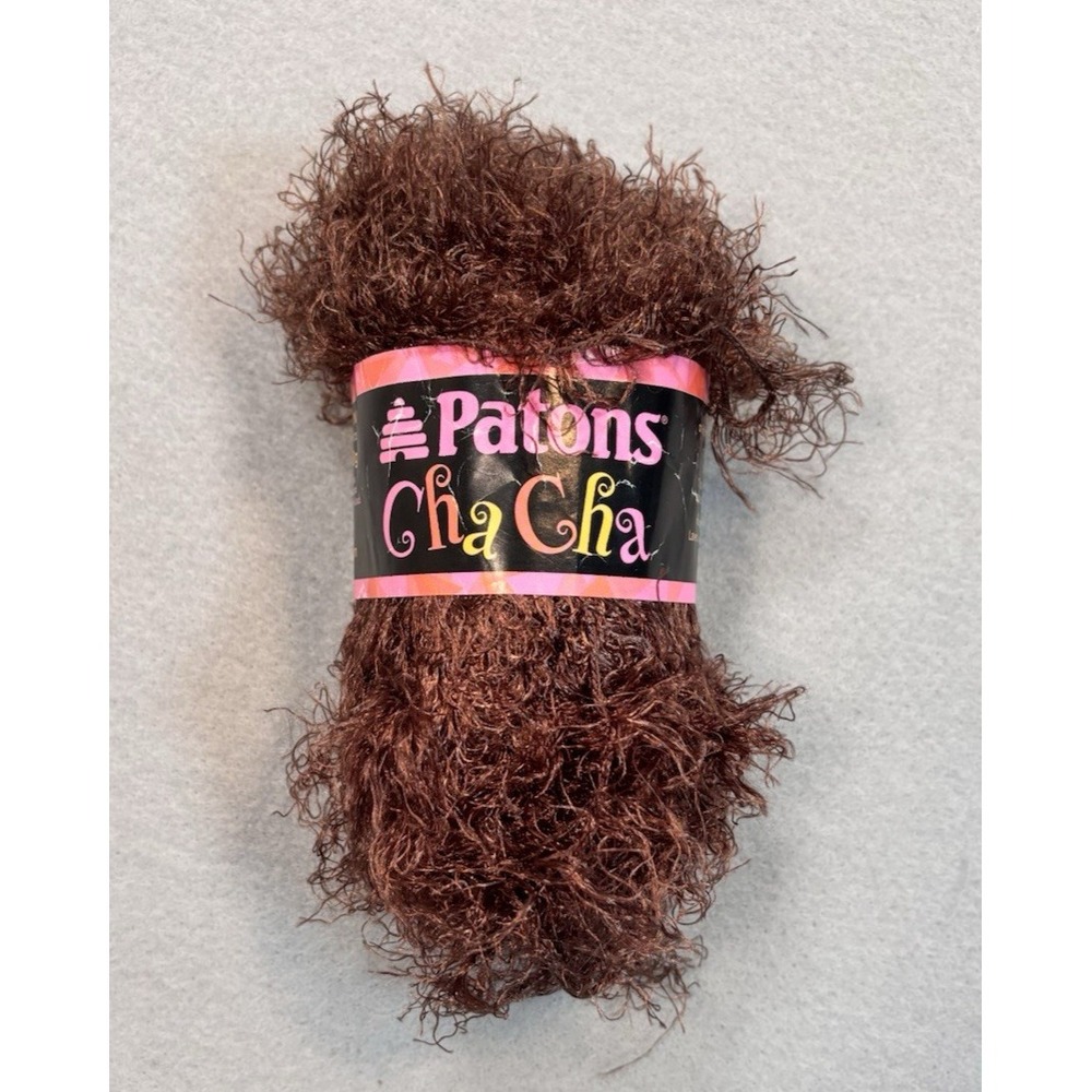 Patons Cha Cha Super Bulky Yarn Soul (Brown), Nylon Disc. NOS